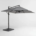 Kwadratowy parasol ogrodowy wiszący 300 x 300 cm ze stali i poliestru, szary/czarny