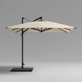 Boczny parasol ogrodowy z poliestru i stali 300 × 300 cm, beżowo-czarny