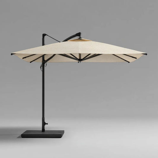 Boczny parasol ogrodowy z poliestru i stali 300 × 300 cm, beżowo-czarny