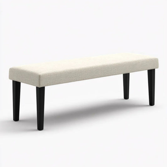 Ławka tapicerowana do wnętrz kremowa/czarna 100 x 35 x 45 cm