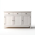 Biały kredens z płyty MDF 120 × 40 × 90 cm, 3 szuflady i 3 drzwi