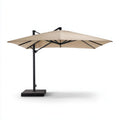 Boczny parasol ogrodowy beżowy z poliestru 300 x 300 cm ze stalową podstawą