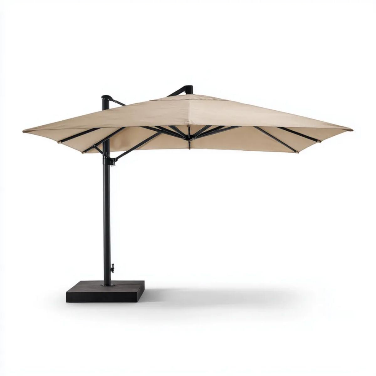 Boczny parasol ogrodowy beżowy z poliestru 300 x 300 cm ze stalową podstawą