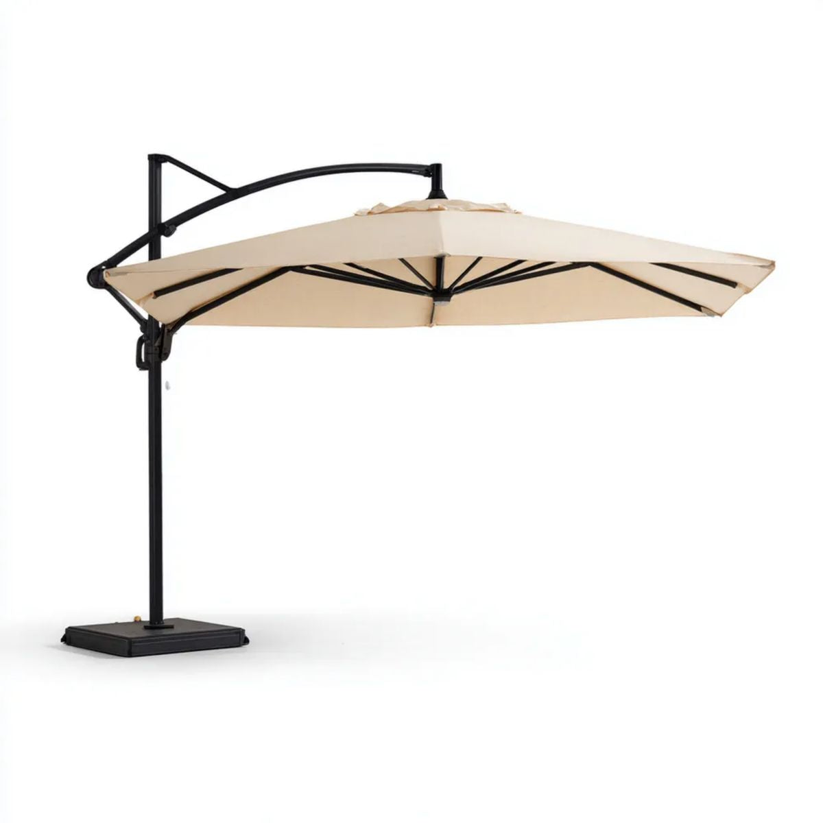 Boczny parasol ogrodowy prostokątny z poliestru beżowy 300 × 400 cm