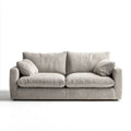 Dwuosobowa sofa z poliestru sztruksowego jasnobeżowa 180 x 90 x 85 cm
