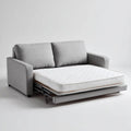 Dwuosobowa sofa rozkładana szara z tapicerką poliestrową, materac 140 × 190 cm