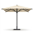 Centralny parasol ogrodowy z poliestru i stali 300 × 300 × 250 cm, beżowo-czarny