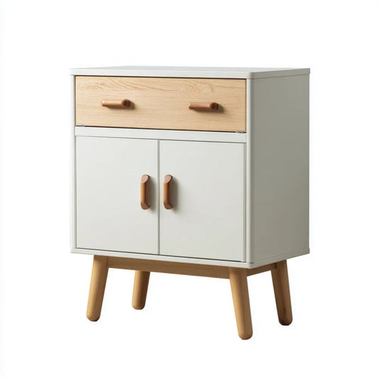 Biała szafka MDF z szufladą i 2 drzwiami, 60 × 35 × 95 cm